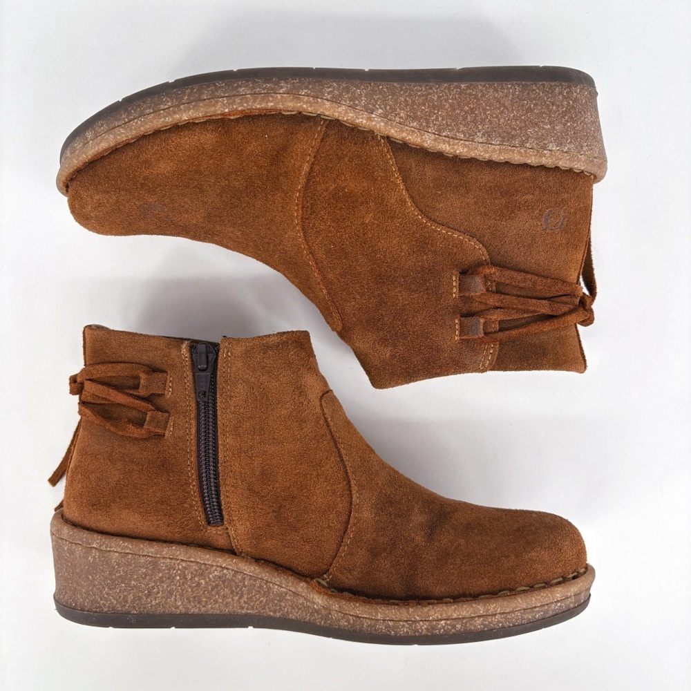 BORN | Viana Leather Wedge Bootie in Distressed Brown | Sz 7 - Picture 8 of 14